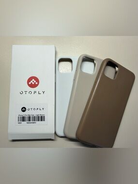 Otofly IPhone 11 ProMax Silicone iPhone Case Set - White, Light Brown, Brown